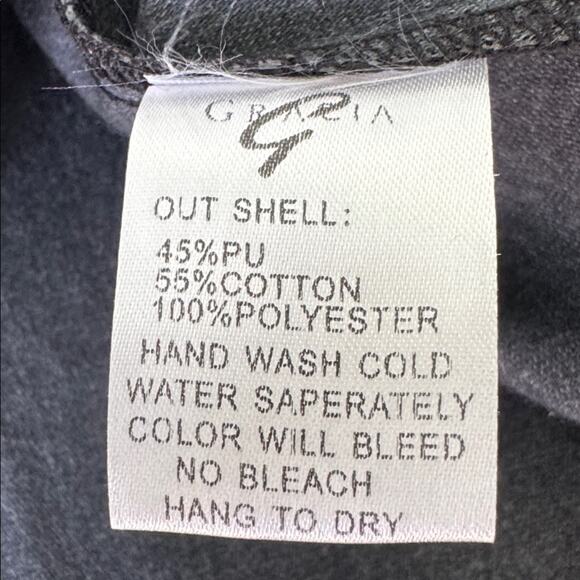 Gracia Black and White Animal Print Wrap Faux Leather Womans Top Size Large - Picture 16 of 16